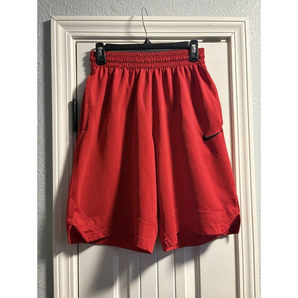 Nike Basketball Shorts Mens Medium Red Excellent Dri-FIT Athletic Gym Pockets